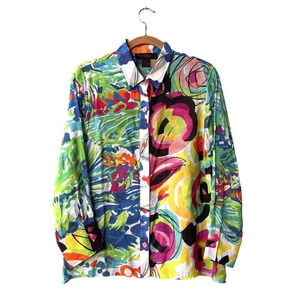 Pleats Collection by Pings Imports Tunic Top Abstract Multicolor Women’s Large